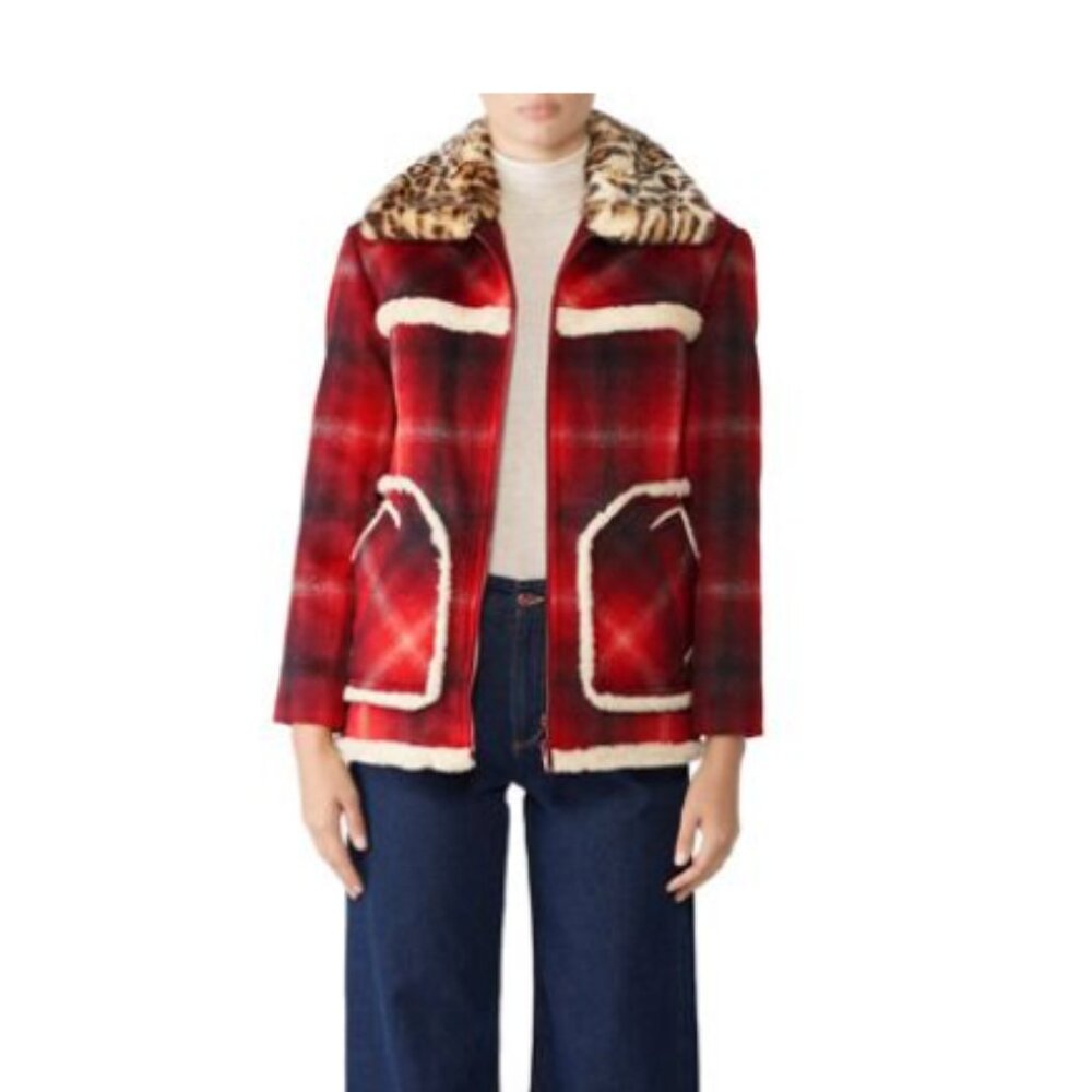 No 21 Checked and Leopard Jacket